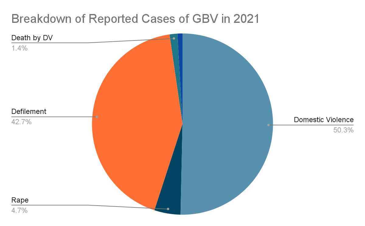 Breakdown of Reported Cases of GBV in 2021